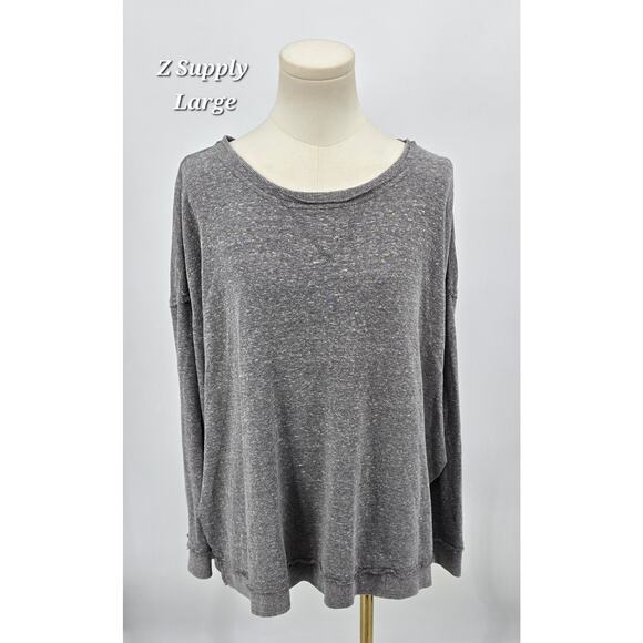 Z Supply Triblend Pullover – Heather Grey – Size L - Picture 1 of 7